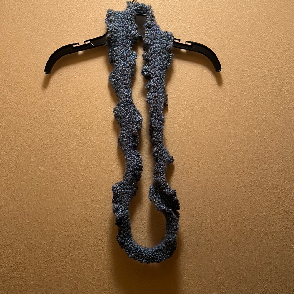 Skinny blue grey scarf